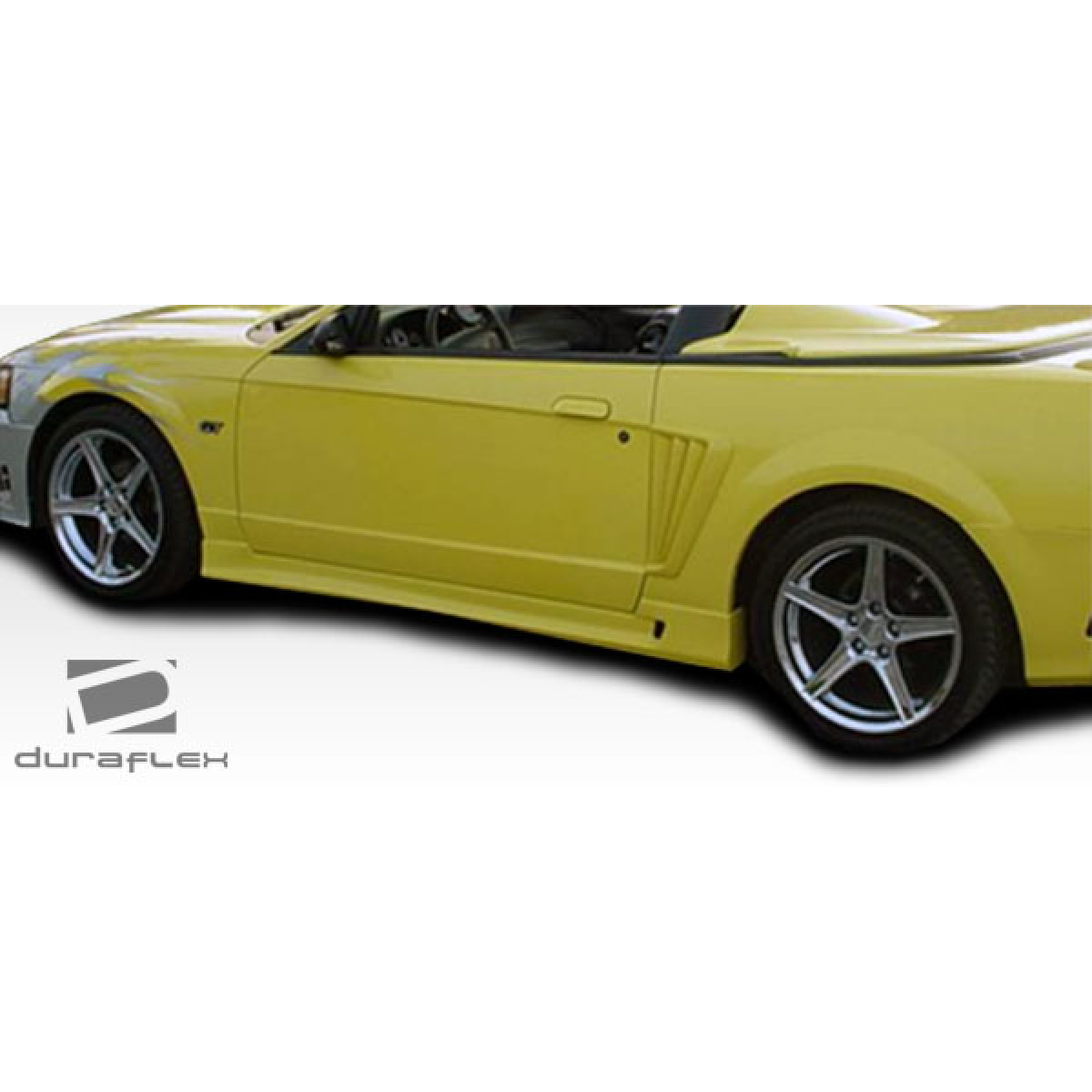 Modify your Ford Mustang 1999 with our Exterior/Side Skirts - Side view at a slight angle showcasing the skirts