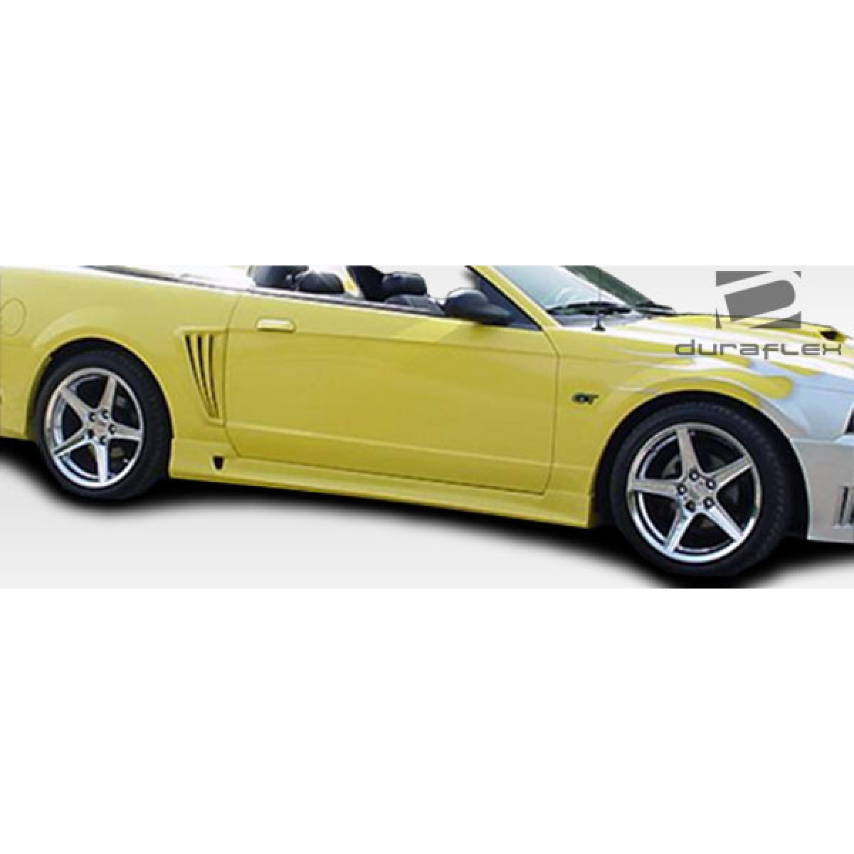 Modify your Ford Mustang 1999 with our Exterior/Side Skirts - Side view of car at a slight angle from rear