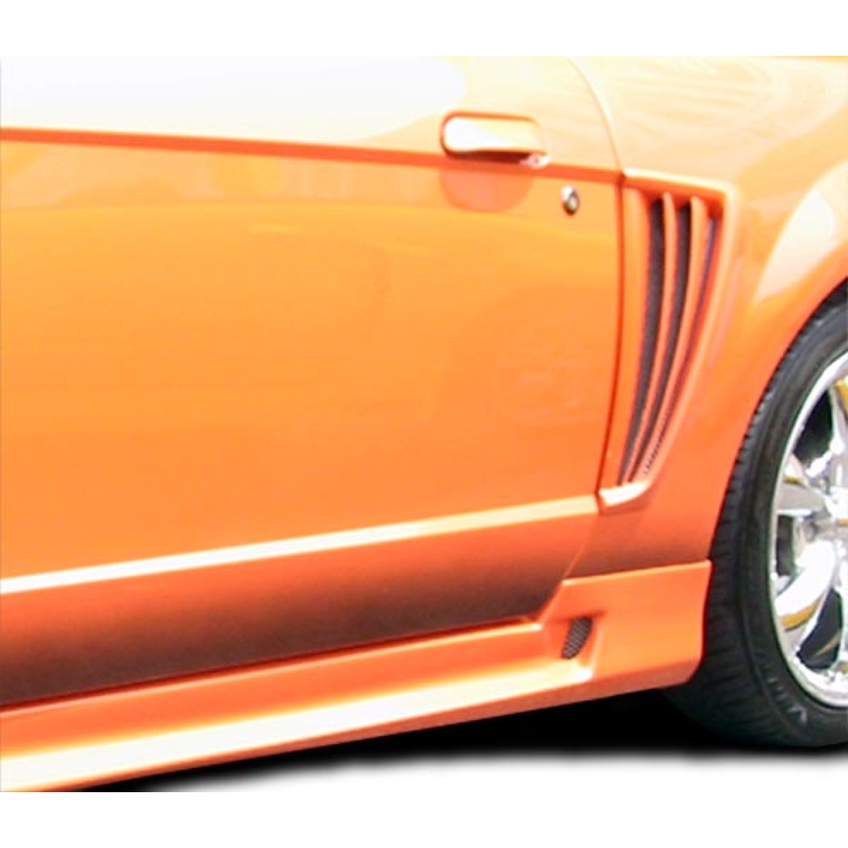 Modify your Ford Mustang 1999 with our Exterior/Scoops - Side view showing part at a low angle