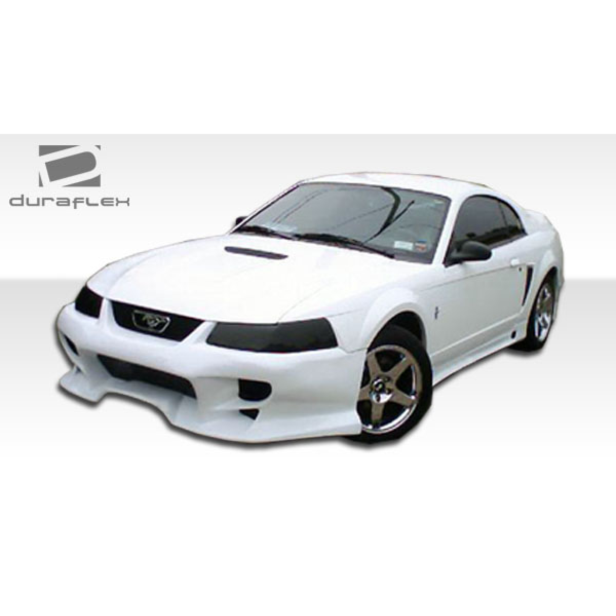 Modify your Ford Mustang 1999 with our Exterior/Front Bumpers or Lips - Front angle view of a white Ford Mustang