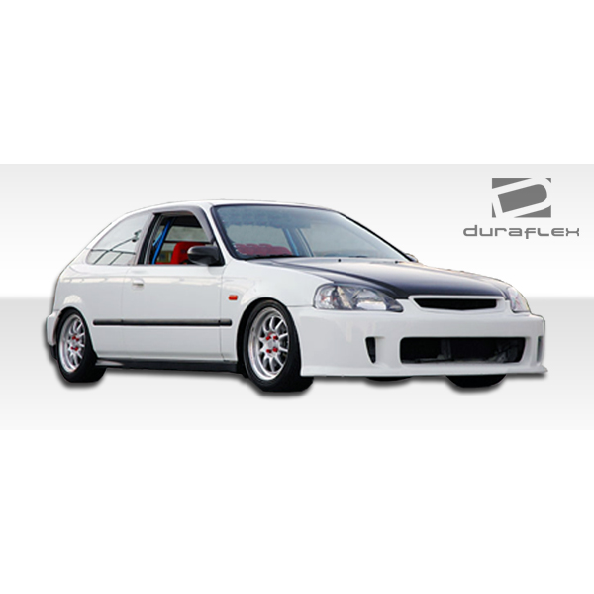 Modify your Honda Civic 1999 with our Exterior/Front Bumpers or Lips - Front angle view of the bumper on the vehicle