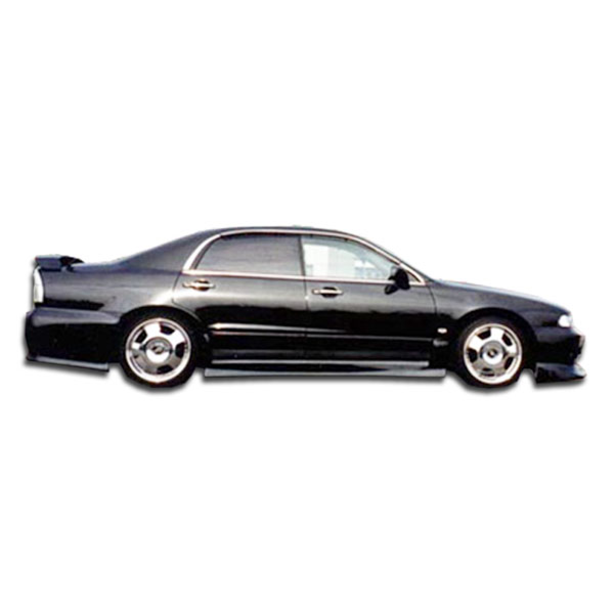 Modify your Mitsubishi Diamante 1997 with our Exterior/Side Skirts - Side profile view of a black Mitsubishi Diamante