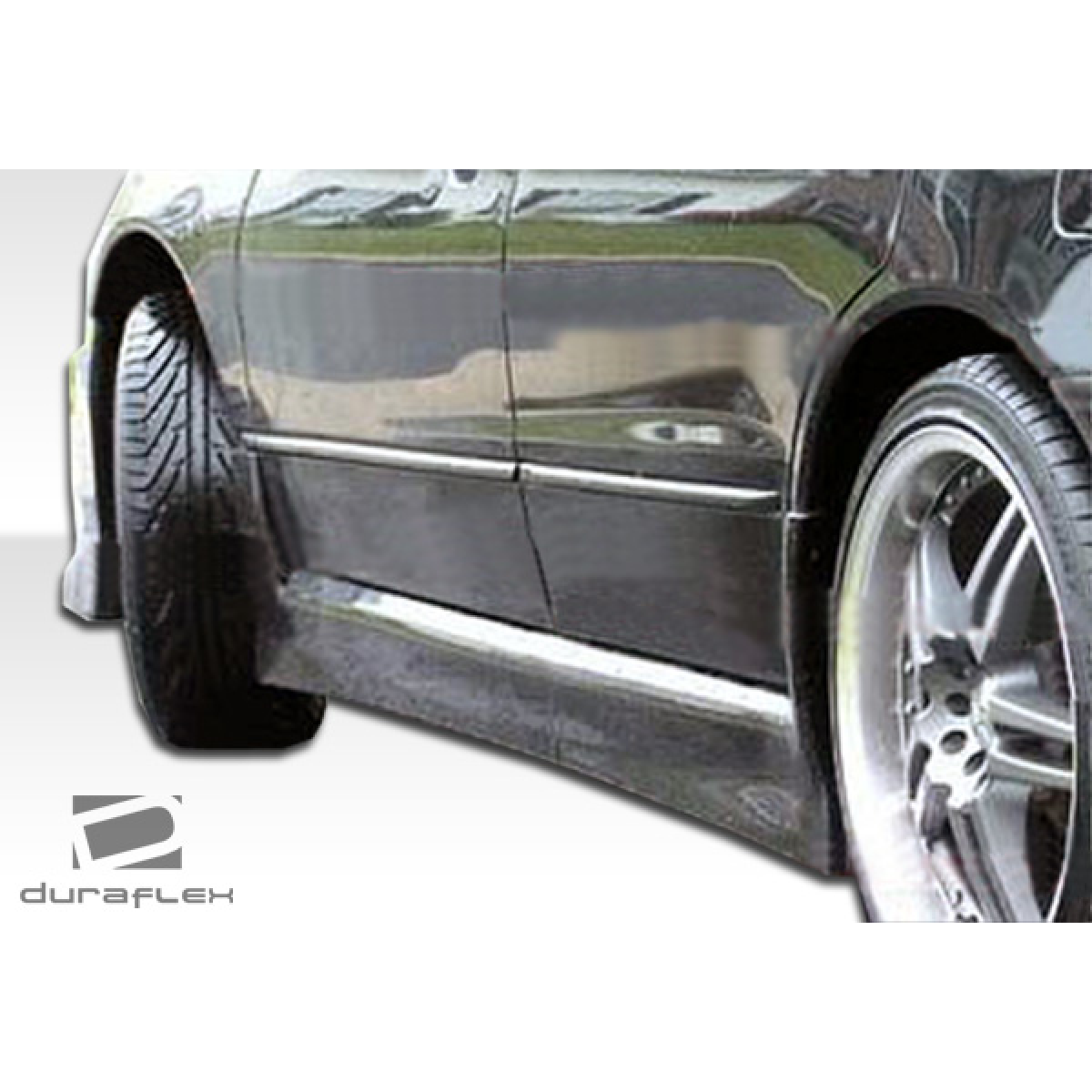 Modify your Mitsubishi Diamante 1997 with our Exterior/Side Skirts - Side view angle of vehicle part with wheels visible