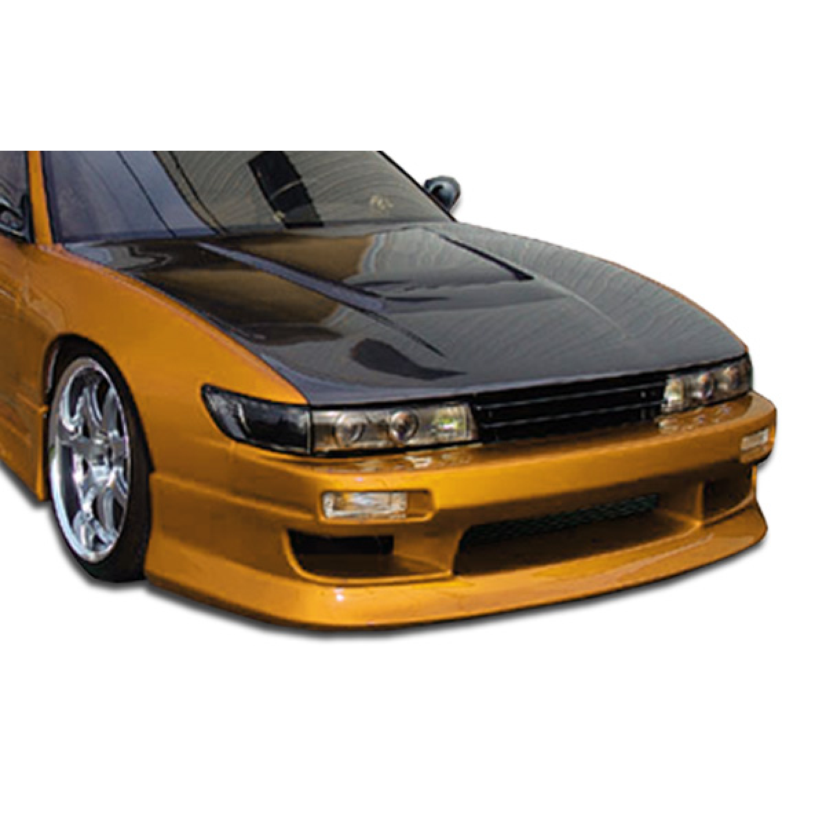 Modify your Nissan 240SX 1989 with our Exterior/Complete Body Kits - Frontal angle view of Nissan Silvia S13 hood