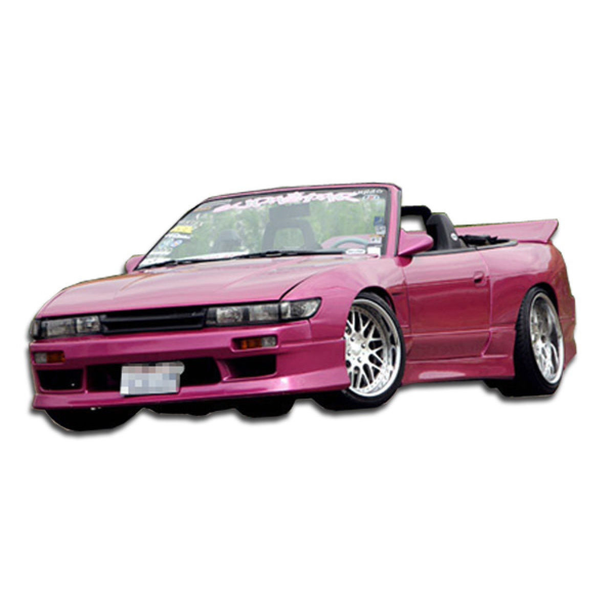 Modify your Nissan Silvia 1989 with our Exterior/Front Bumpers or Lips - Front angle view of the Nissan Silvia S13