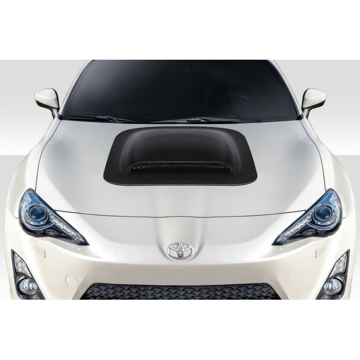Modify your Universal   with our Exterior/Hoods - Top view of a vehicle hood with scoop