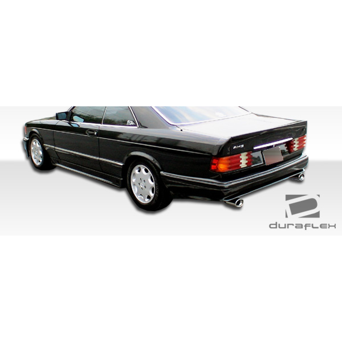 Modify your Mercedes-Benz S-Class 1981 with our Exterior/Rear Bumpers or Lips - Three quarter rear view angle of the vehicle