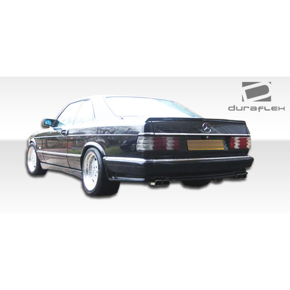 Modify your Mercedes-Benz S-Class 1981 with our Exterior/Rear Bumpers or Lips - View of rear side at a slight angle