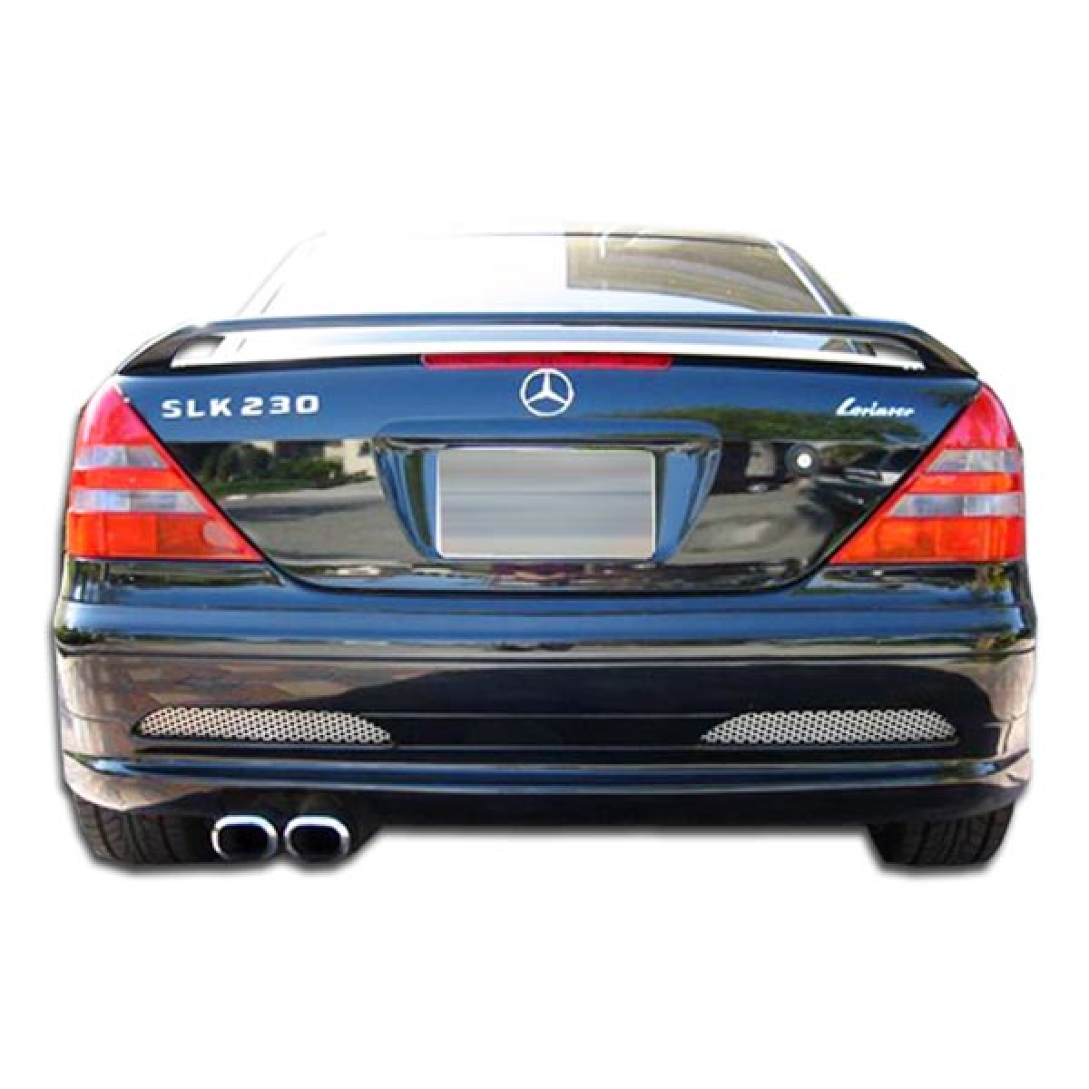 Modify your Mercedes-Benz SLK-Class 1998 with our Exterior/Rear Bumpers or Lips - The image shows the rear view of the vehicle