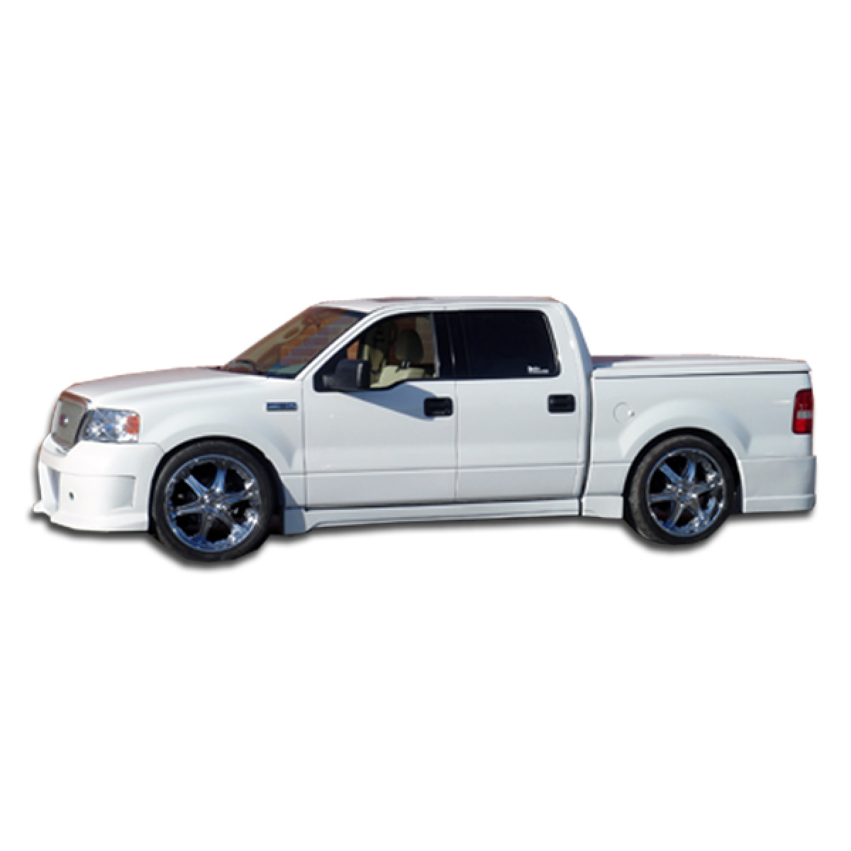 Modify your Ford F-150 2004 with our Exterior/Side Skirts - Side angle view of the truck part