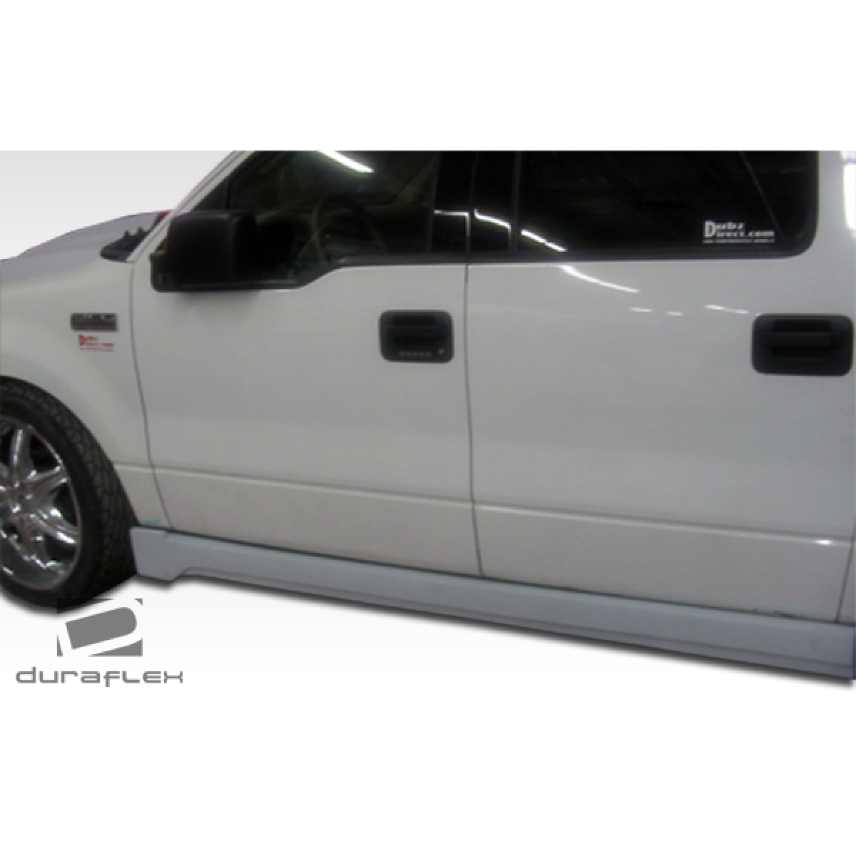 Modify your Ford F-150 2004 with our Exterior/Side Skirts - Side view of vehicle part showcases angle clearly