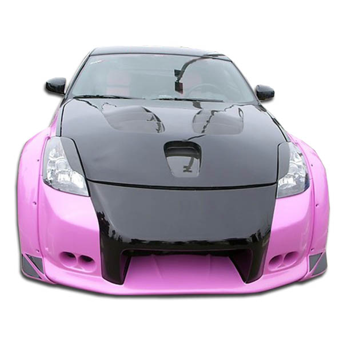 Modify your Nissan 350Z 2003 with our Exterior/Complete Body Kits - Front view of a Nissan 350Z with wide body kit