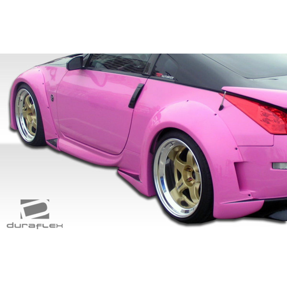 Modify your Nissan 350Z 2003 with our Exterior/Complete Body Kits - Rear quarter angle showing side skirts installed