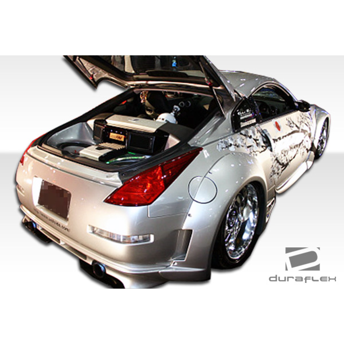 Modify your Nissan 350Z 2003 with our Exterior/Complete Body Kits - Rear view angle showing bumper and trunk details