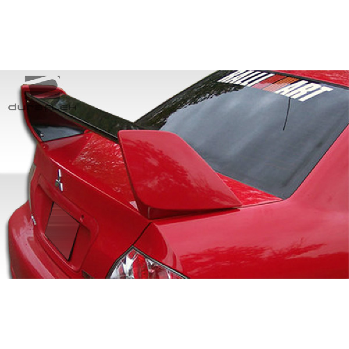 Modify your Mitsubishi Evolution 2002 with our Exterior/Wings - Part is viewed from a rear angle slightly above