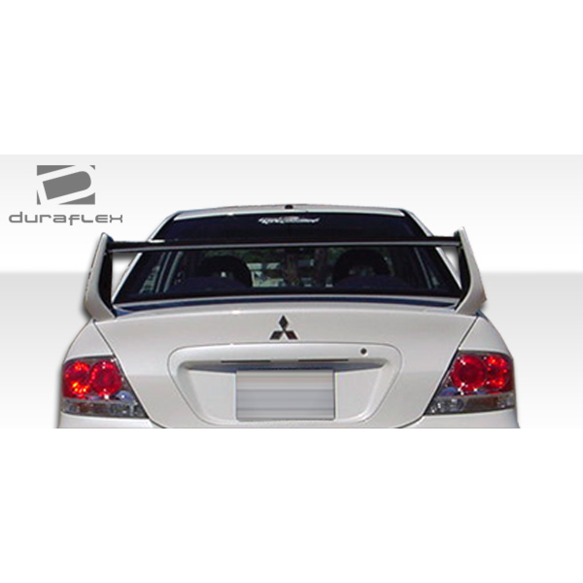 Modify your Mitsubishi Evolution 2002 with our Exterior/Wings - Rear view with spoiler angled up high