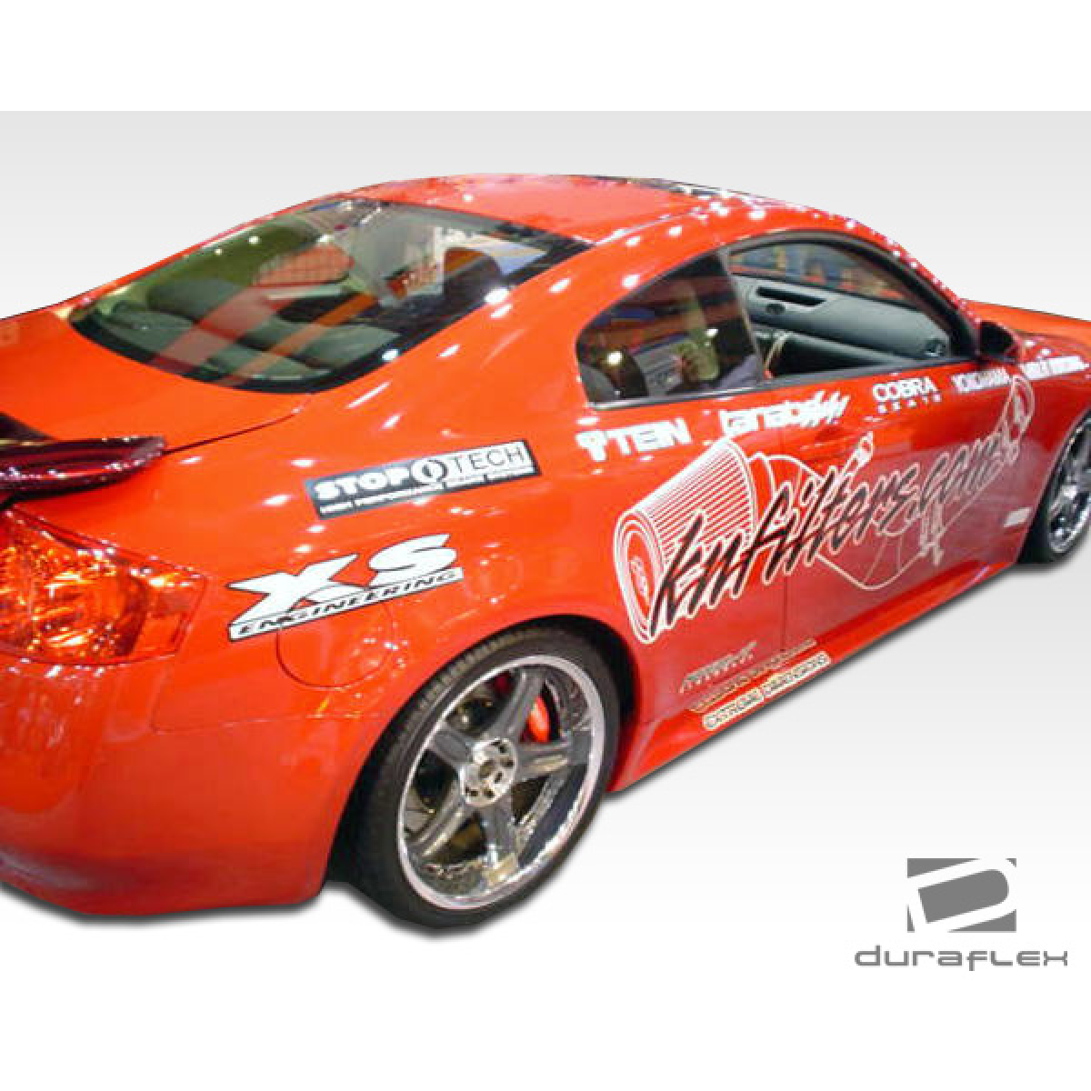 Modify your Infiniti G35 2003 with our Exterior/Side Skirts - View angle from rear right side of the vehicle