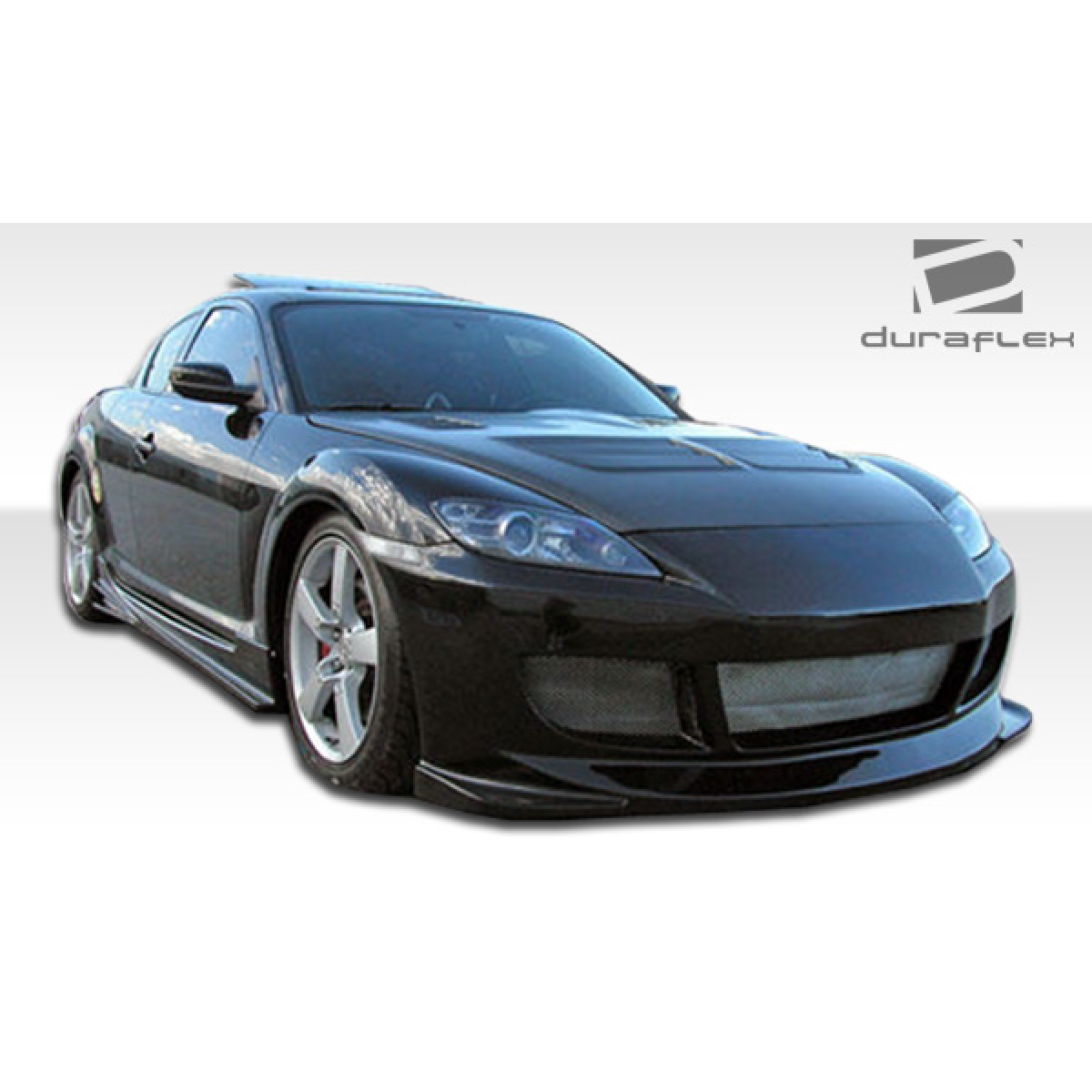 Modify your Mazda RX-8 2004 with our Exterior/Side Skirts - Image seen at a front three quarter angle