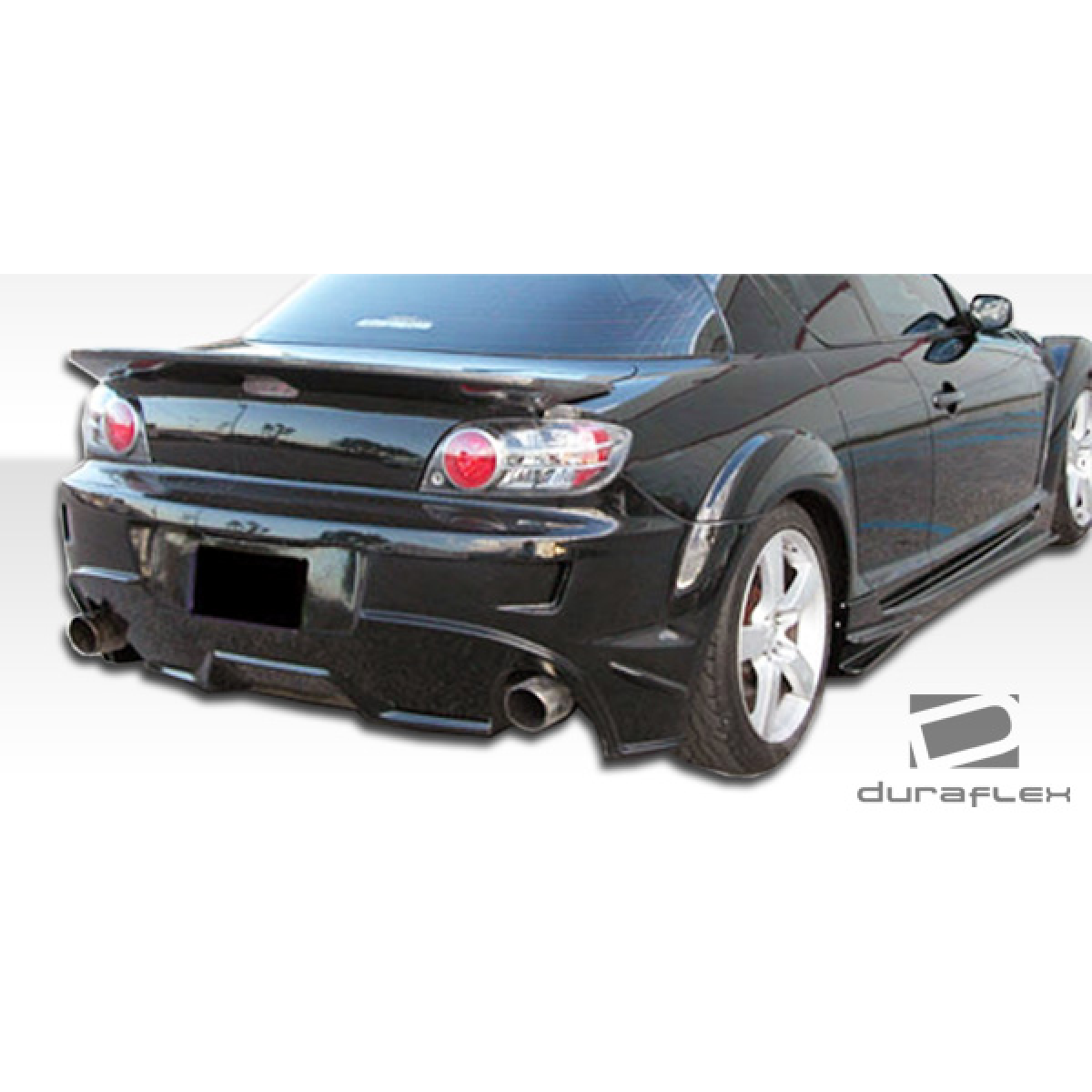 Modify your Mazda RX-8 2004 with our Exterior/Side Skirts - Rear angle view of the Mazda RX-8 part