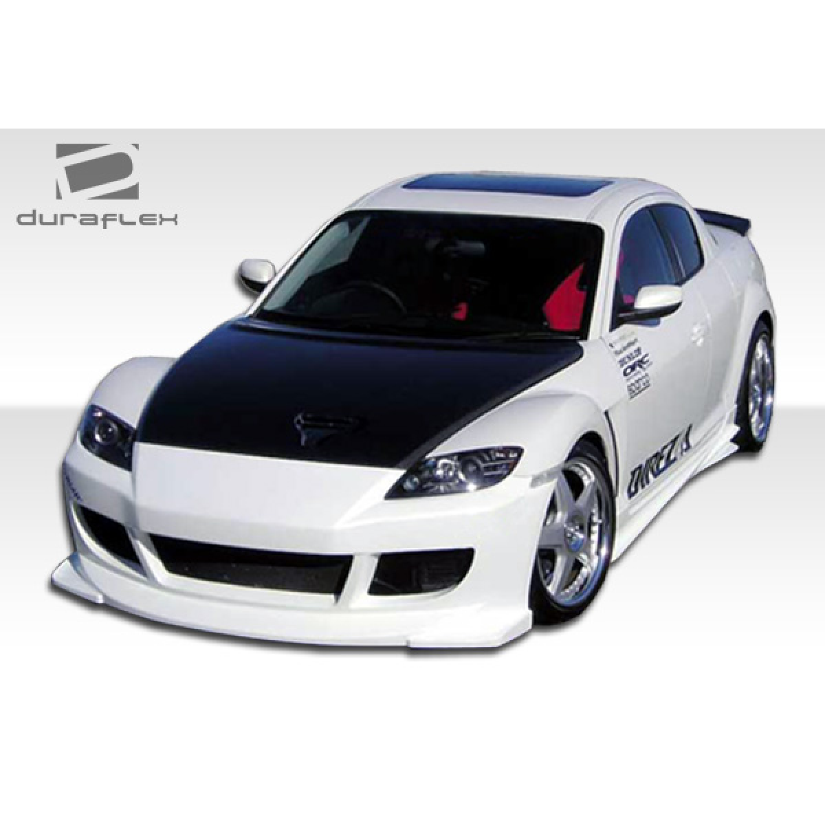 Modify your Mazda RX-8 2004 with our Exterior/Side Skirts - Three quarter front view of the car