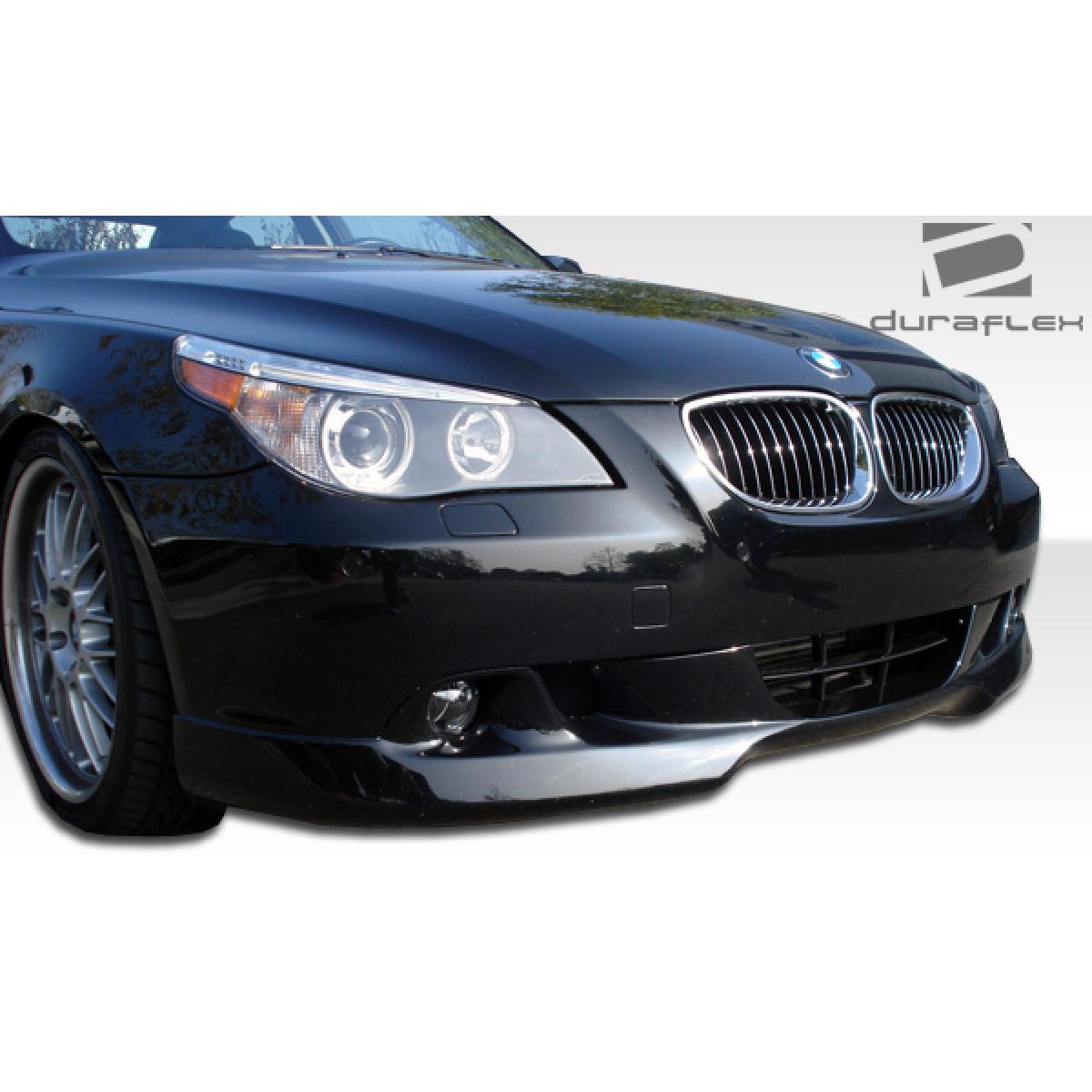 Modify your BMW 5-Series 2004 with our Exterior/Front Bumpers or Lips - Front angle view of front lip under spoiler