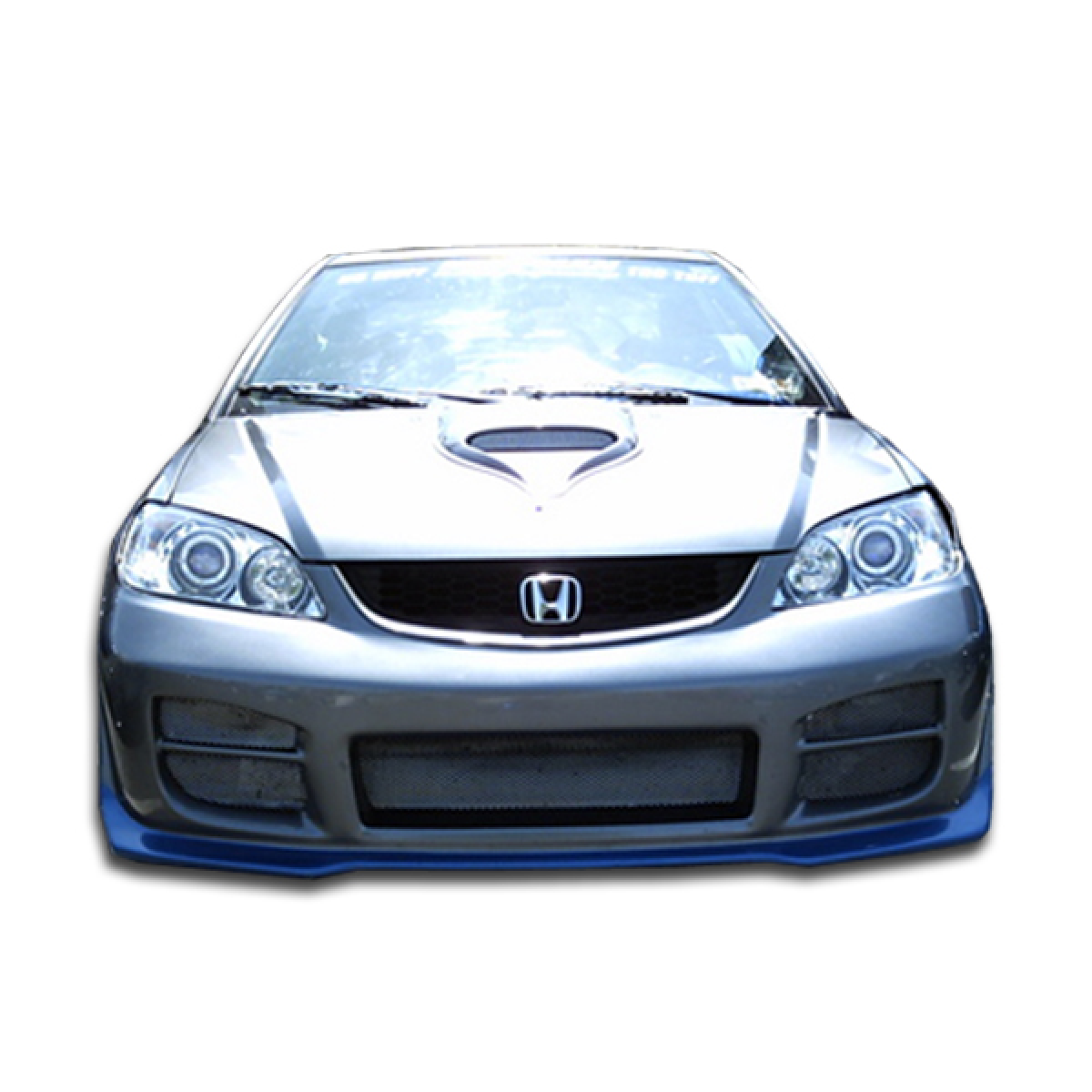 Modify your Honda Civic 2004 with our Exterior/Complete Body Kits - Front view of bumper part at zero degree angle