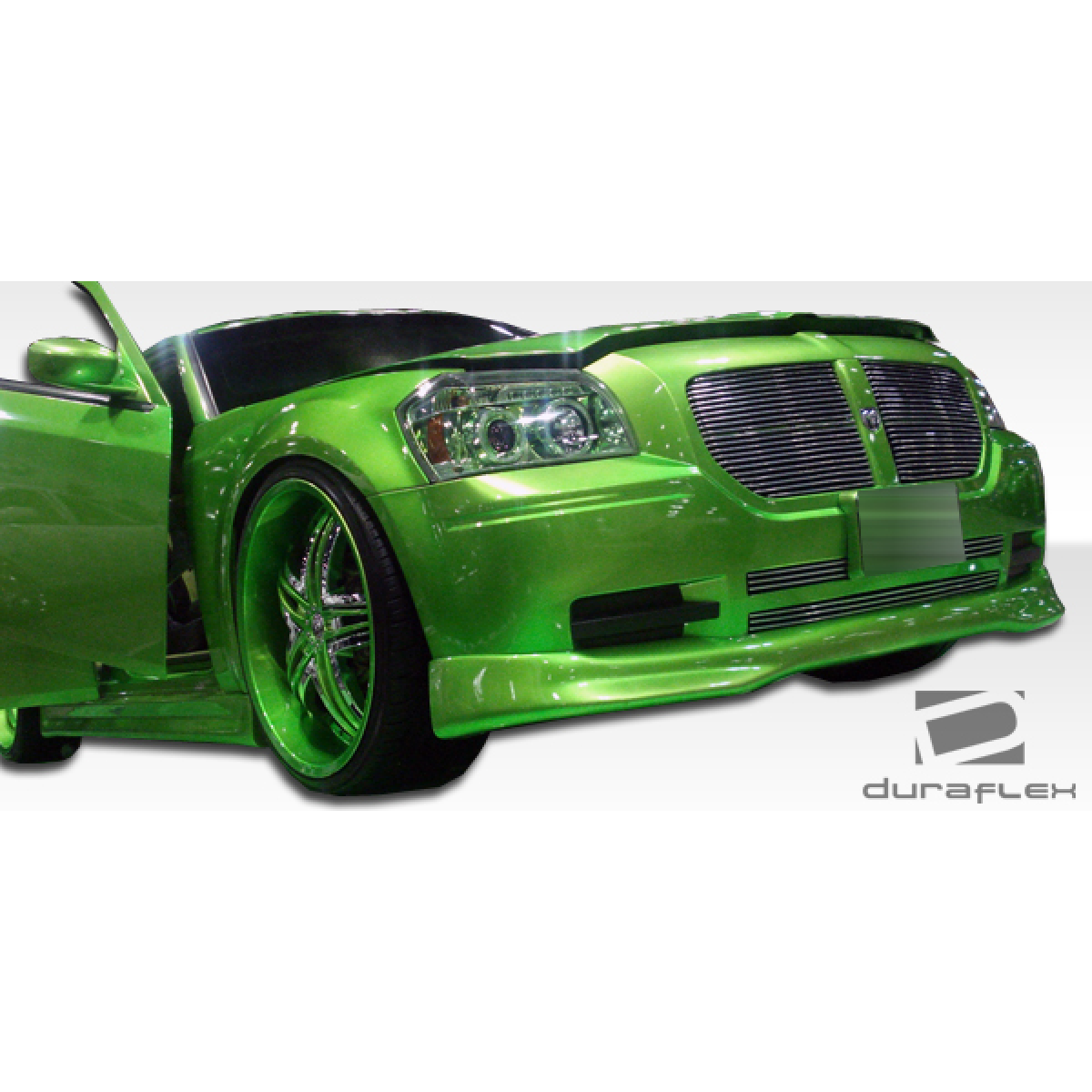 Modify your Dodge Magnum 2005 with our Exterior/Front Bumpers or Lips - Front angle view of custom green Dodge Magnum