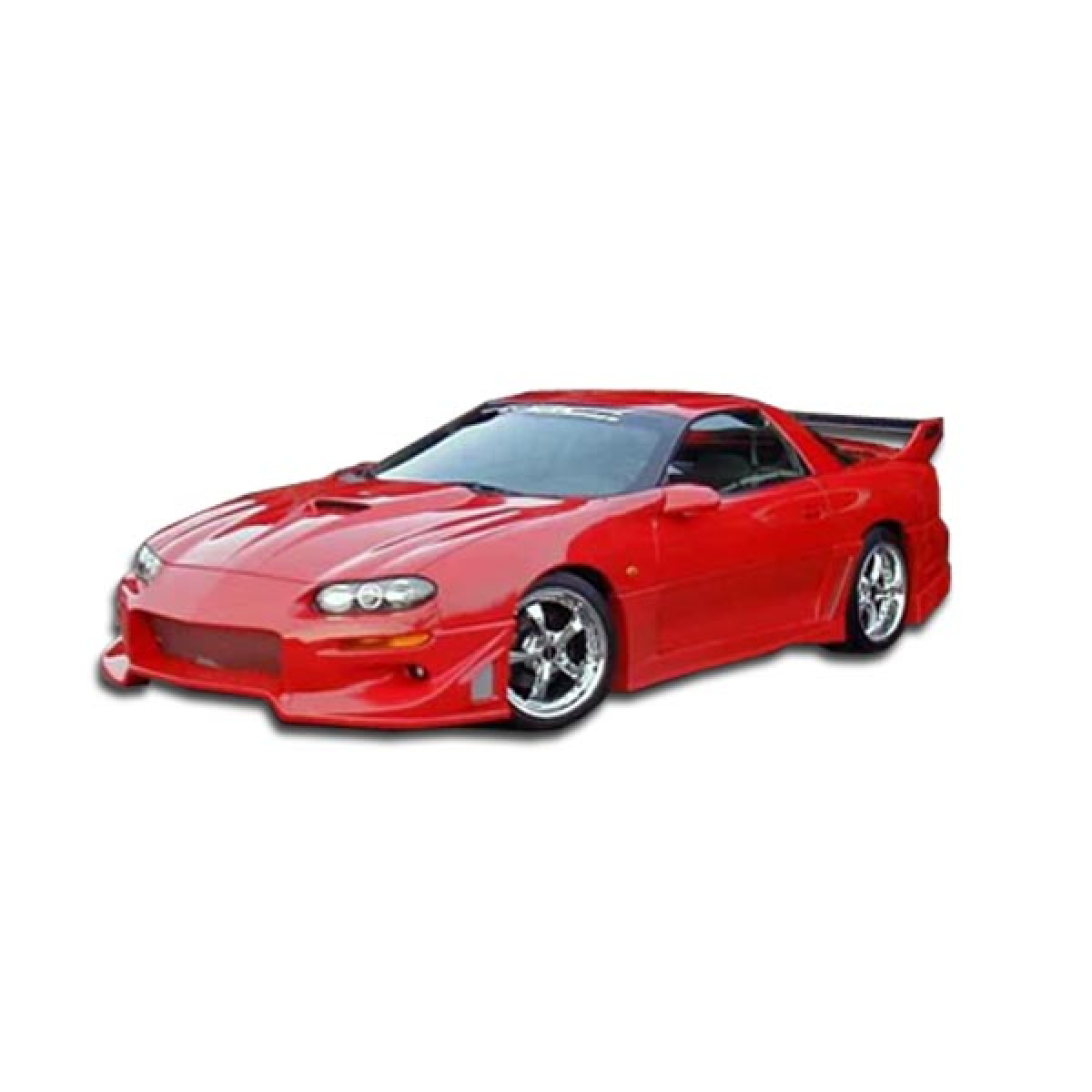 Modify your Chevrolet Camaro 1998 with our Exterior/Complete Body Kits - Front angle view of red Chevrolet Camaro