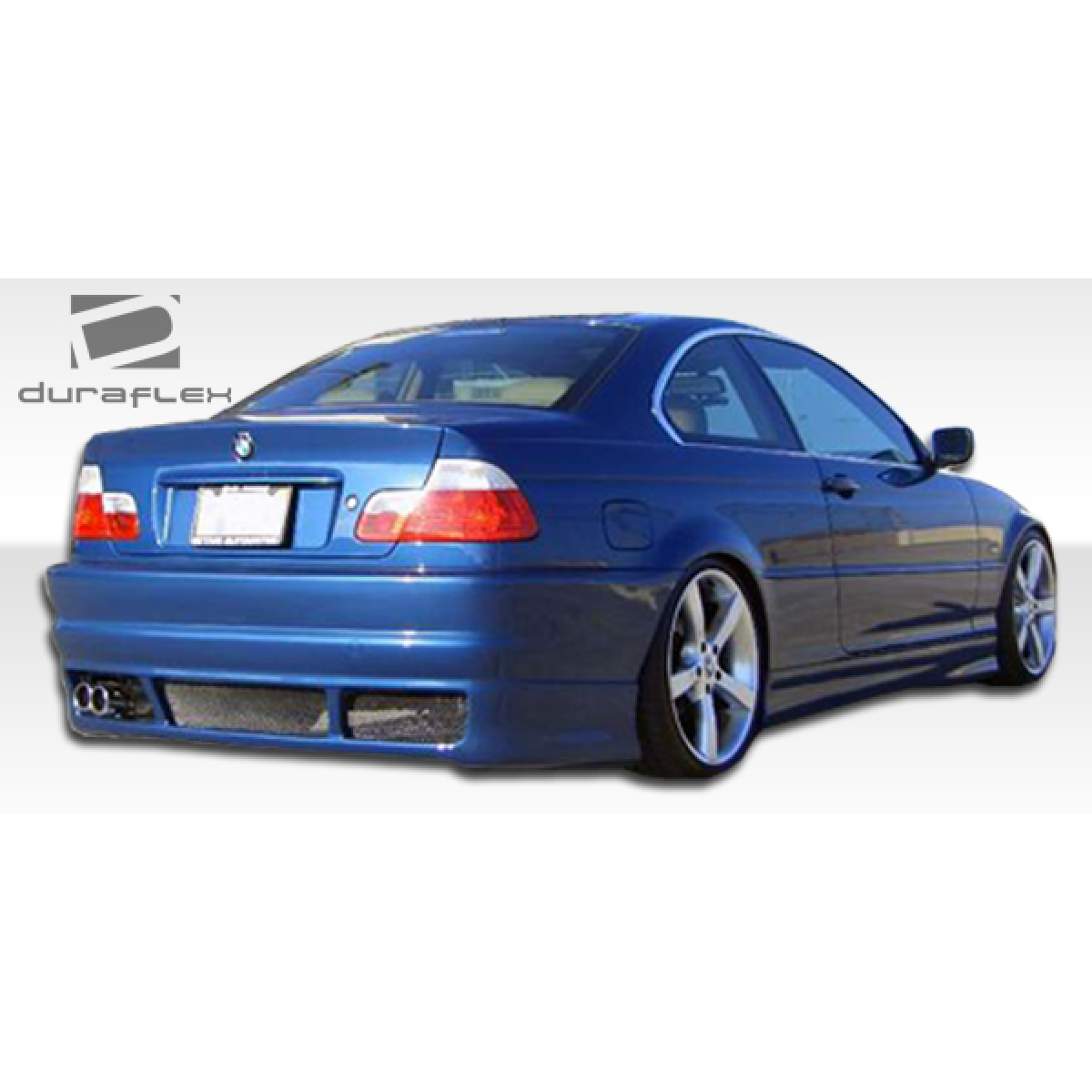 Modify your BMW 3-Series 1999 with our Exterior/Complete Body Kits - Rear side angle view of blue BMW 3 Series E46