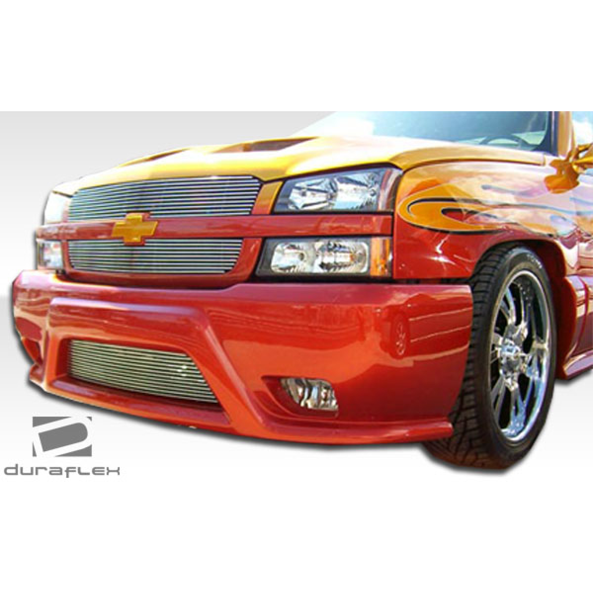 Modify your Chevrolet Avalanche 2003 with our Exterior/Front Bumpers or Lips - Image shows front view of bumper at slight angle