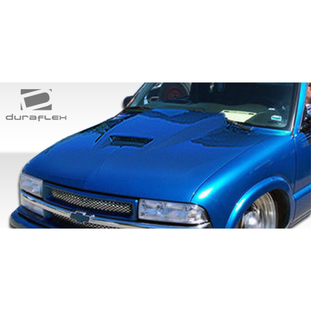 Modify your Chevrolet Blazer 1994 with our Exterior/Hoods - Front angle view of hood on vehicle