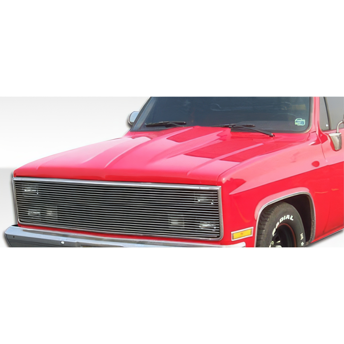 Modify your Chevrolet Pickup 1981 with our Exterior/Hoods - Front angle view of the Chevrolet Pickup truck