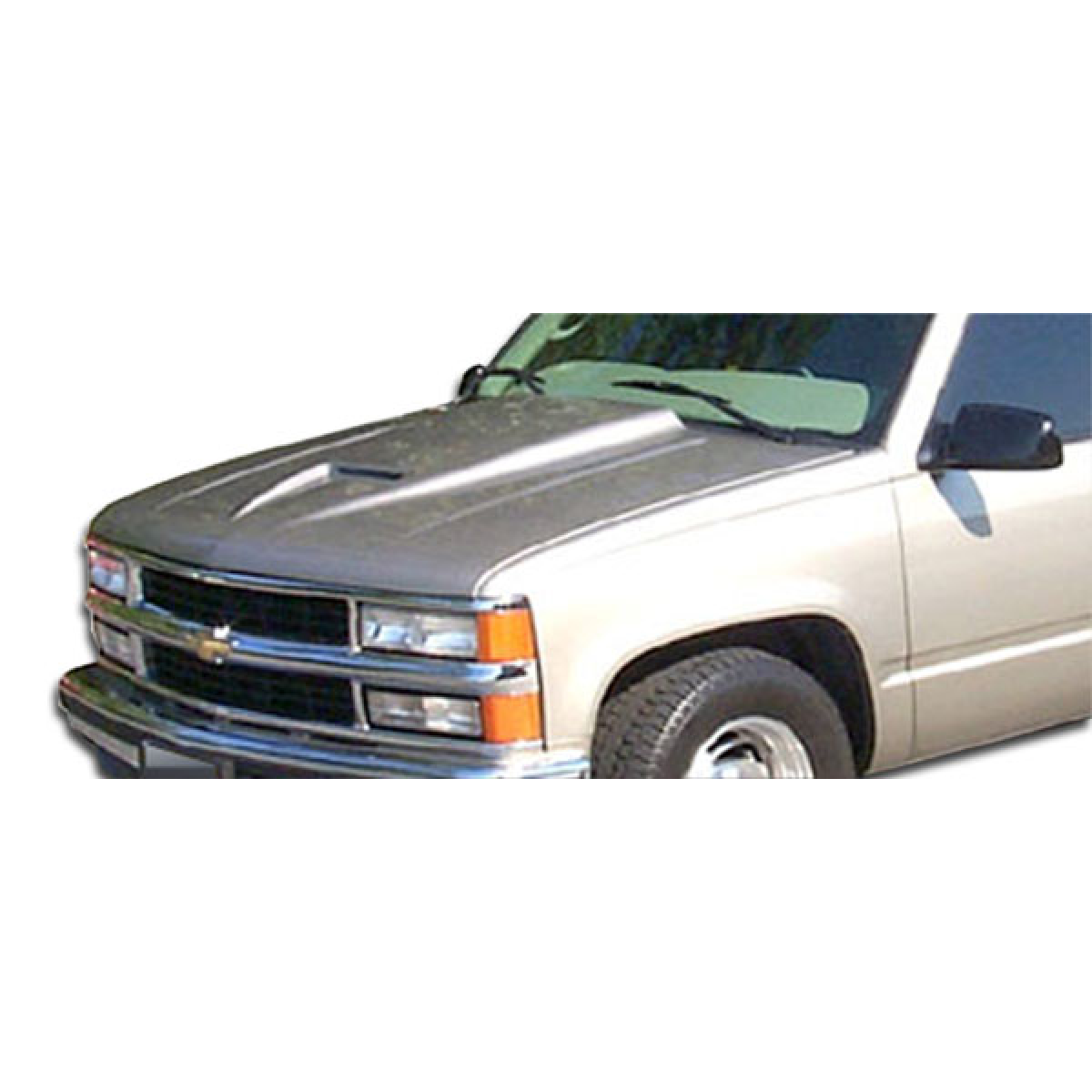 Modify your Chevrolet Pickup 1988 with our Exterior/Hoods - Front three quarter view of pickup hood