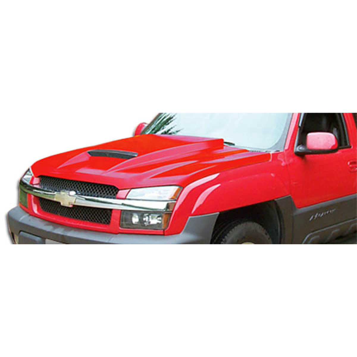 Modify your Chevrolet Avalanche 2002 with our Exterior/Hoods - Front view at slight angle showing hood details