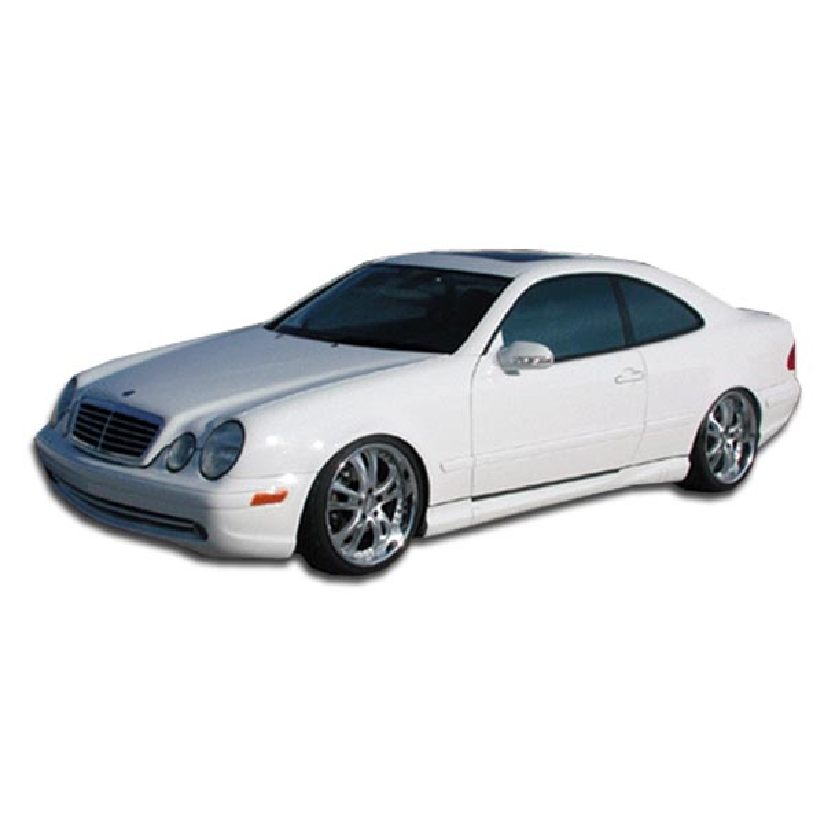 Modify your Mercedes-Benz CLK-Class 1998 with our Exterior/Side Skirts - Front side angle showing vehicle styling features