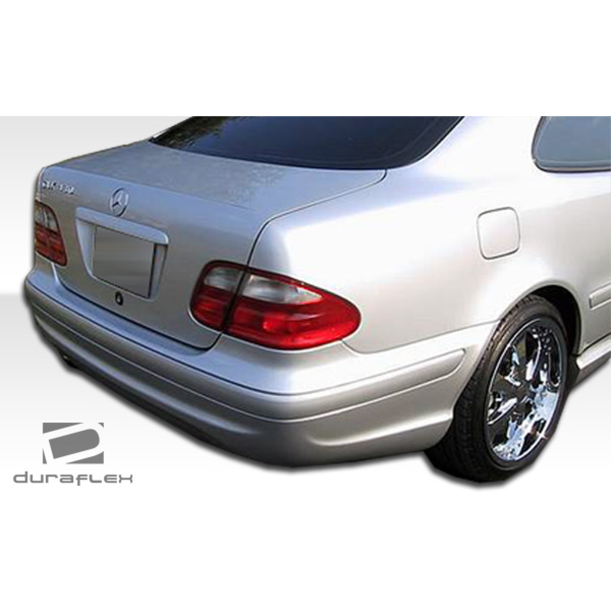 Modify your Mercedes-Benz CLK-Class 1998 with our Exterior/Complete Body Kits - Rear angle view of the car's rear bumper