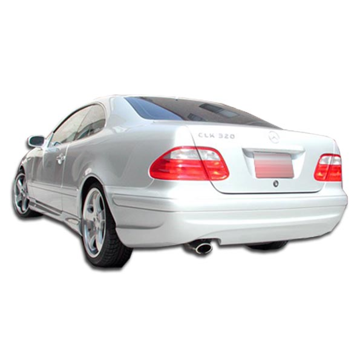 Modify your Mercedes-Benz CLK-Class 1998 with our Exterior/Complete Body Kits - View from slightly above and behind the vehicle