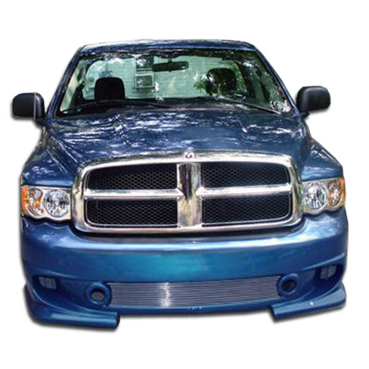 Modify your Dodge Ram 2002 with our Exterior/Front Bumpers or Lips - Front view of a Dodge Ram at eye level