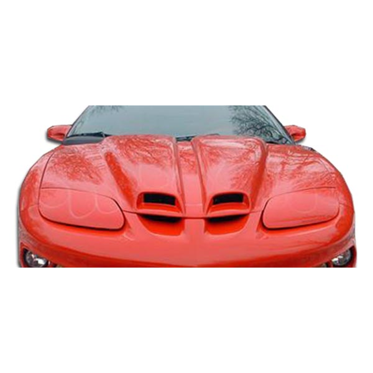 Modify your Pontiac Firebird 1998 with our Exterior/Hoods - Top view of the hood at a straight angle