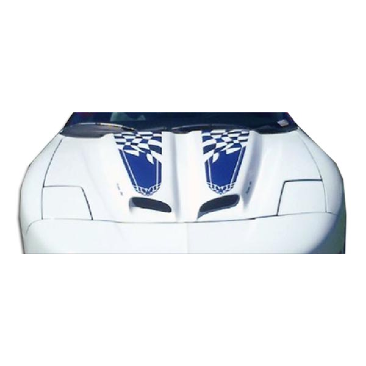 Modify your Pontiac Firebird 1993 with our Exterior/Hoods - Top down view of hood at a slight angle