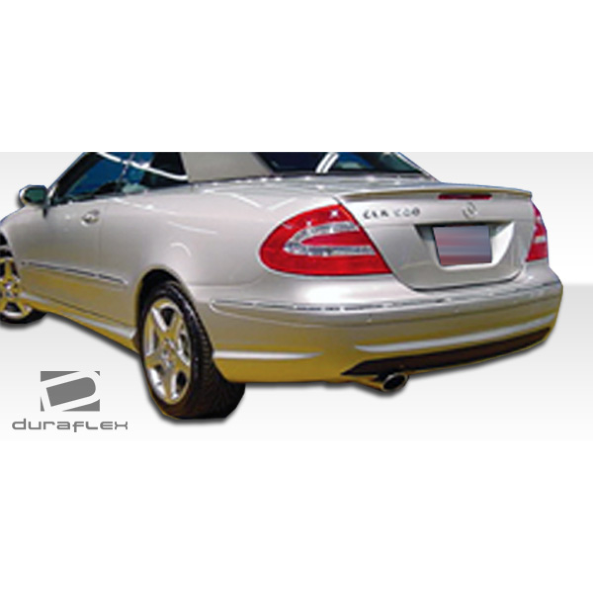 Modify your Mercedes-Benz CLK-Class 2003 with our Exterior/Side Skirts - Rear angle view of the side skirts installed