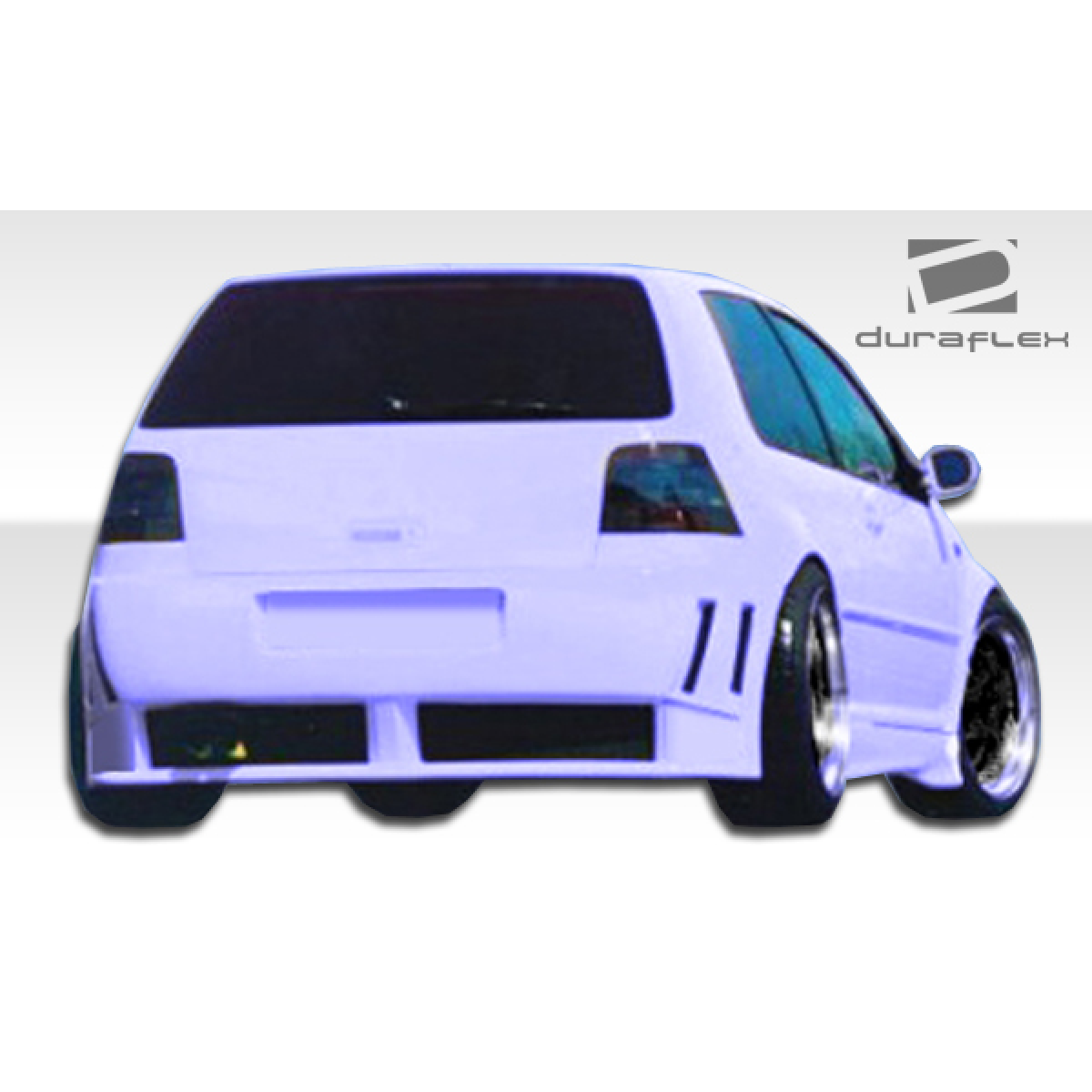 Modify your Volkswagen Golf 1999 with our Exterior/Rear Bumpers or Lips - Rear angle view of vehicle with aftermarket bumper