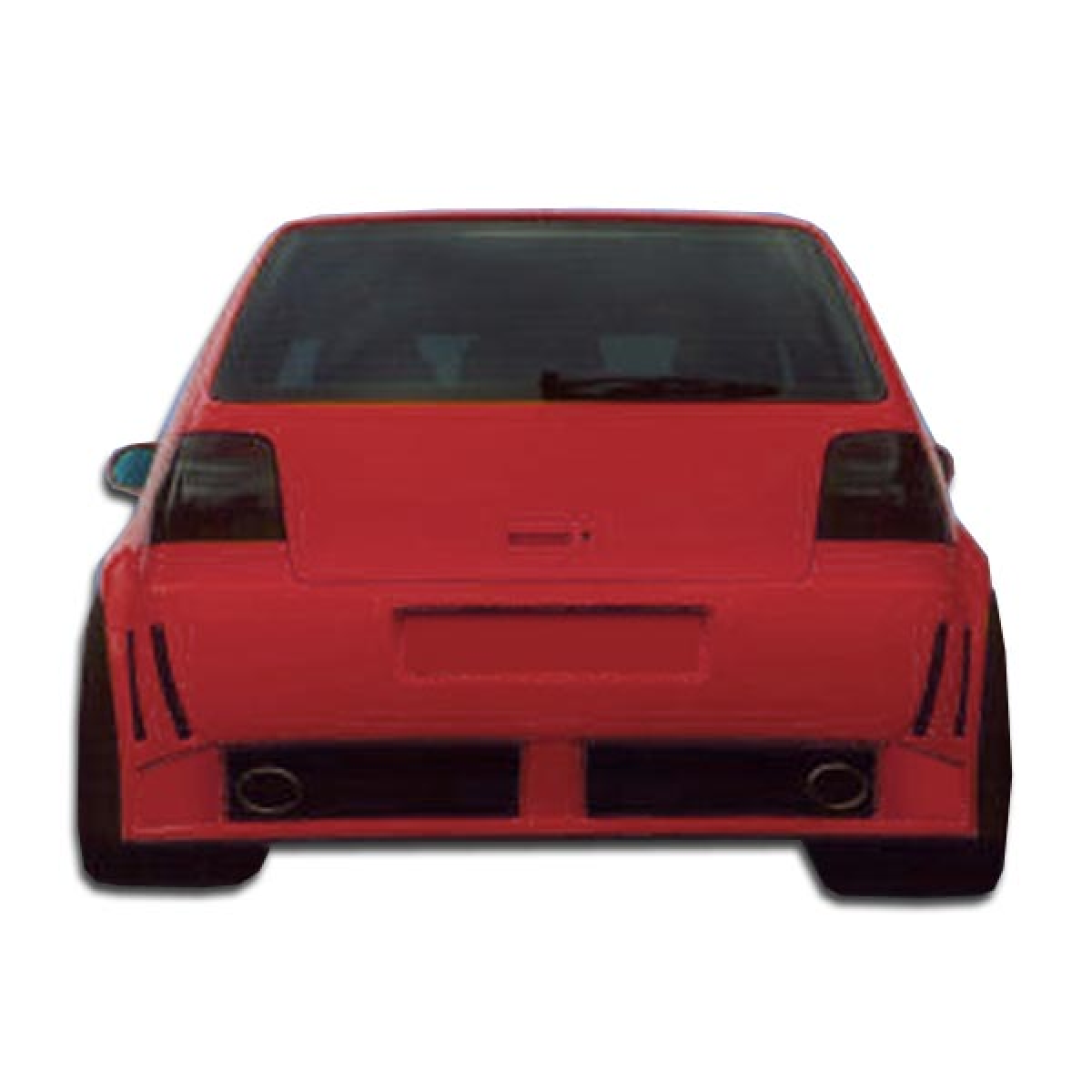 Modify your Volkswagen Golf 1999 with our Exterior/Rear Bumpers or Lips - View of the rear of a red Volkswagen Golf