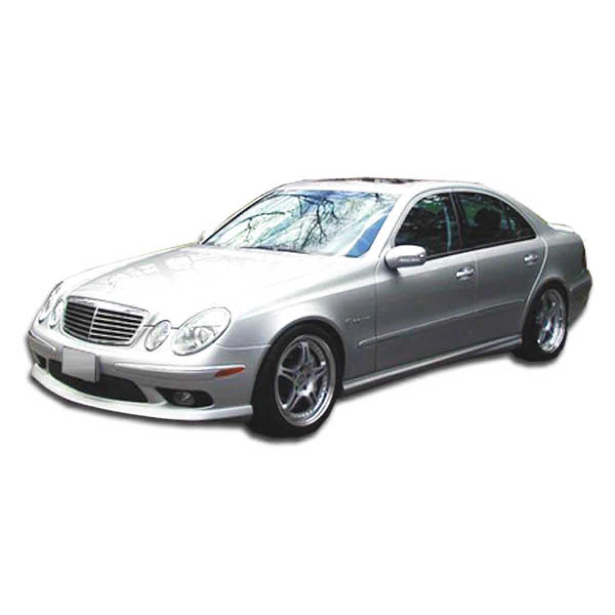 Modify your Mercedes-Benz E55 AMG 2003 with our Exterior/Side Skirts - The part is viewed from a front angle