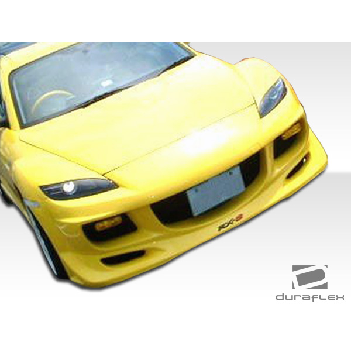 Modify your Mazda RX-8 2004 with our Exterior/Front Bumpers or Lips - Front view of a yellow Mazda RX-8 sports car