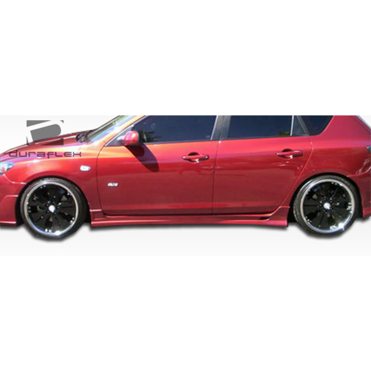 Modify your Mazda 3 2004 with our Exterior/Side Skirts - Side view of vehicle highlighting side skirts