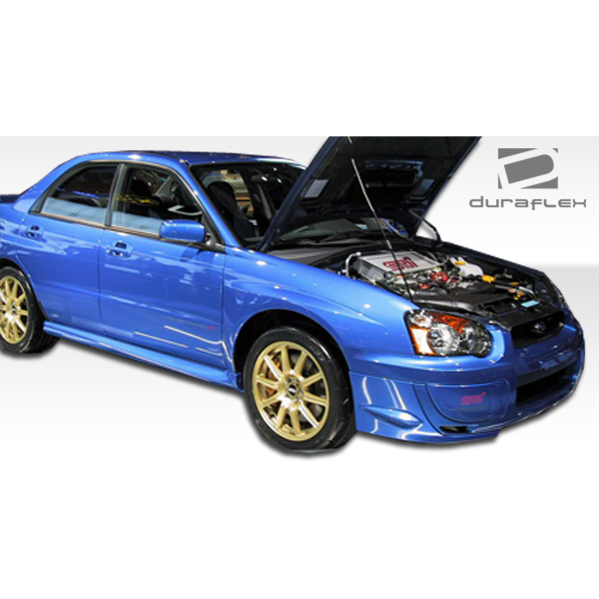 Modify your Subaru Impreza 2002 with our Exterior/Side Skirts - Angle shows right side at three quarter view