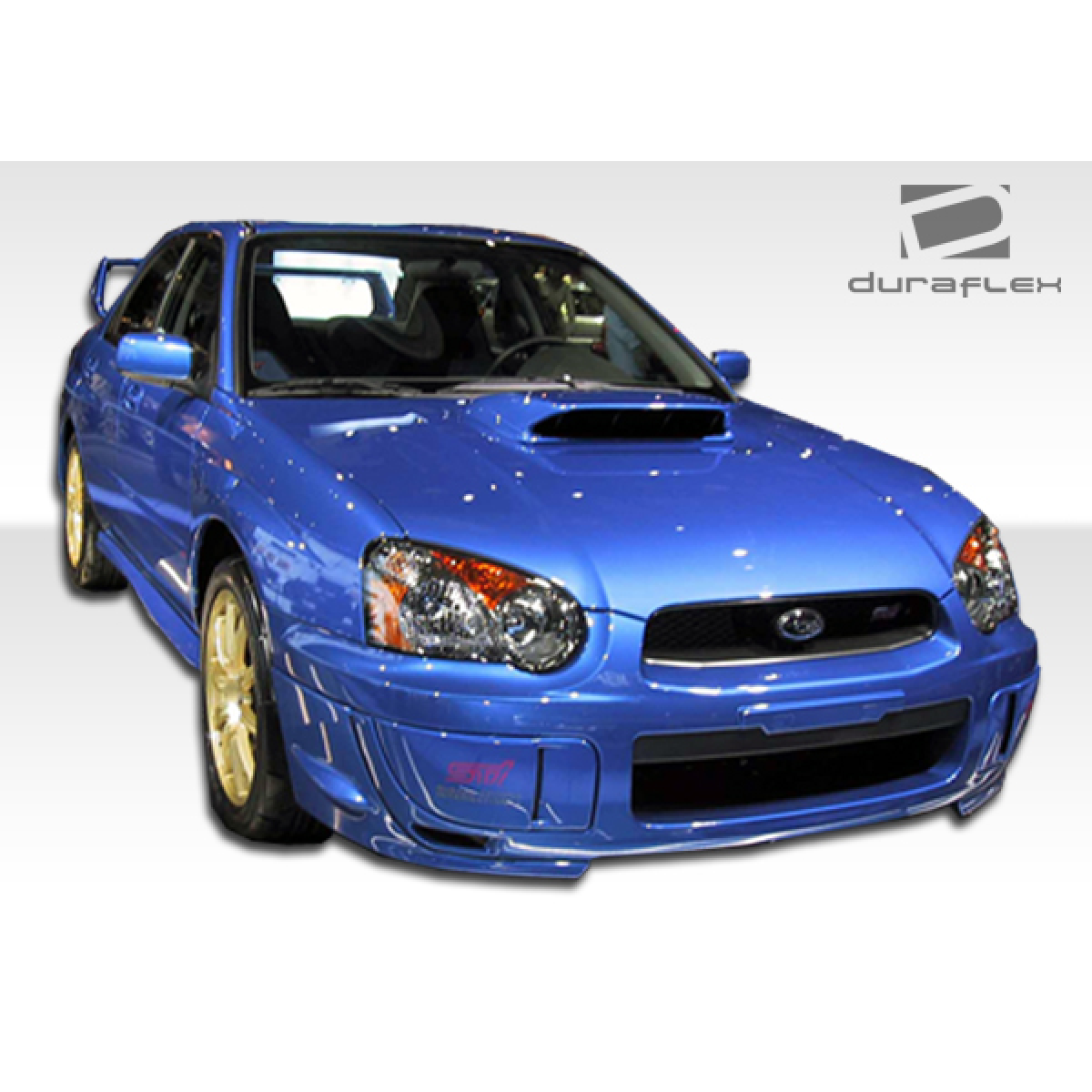 Modify your Subaru Impreza 2002 with our Exterior/Side Skirts - Front angle view of the Subaru Impreza WRX STI