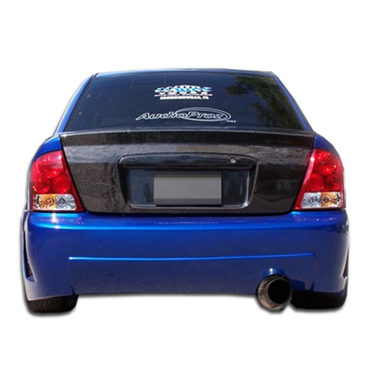 Modify your Mazda Protege 1999 with our Exterior/Rear Bumpers or Lips - Rear view slight angle showing bumper design