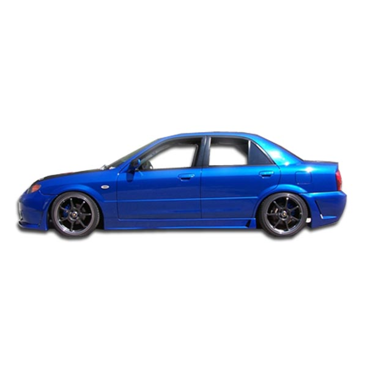 Modify your Mazda Protege 1999 with our Exterior/Side Skirts - Profile view of the vehicle from the side